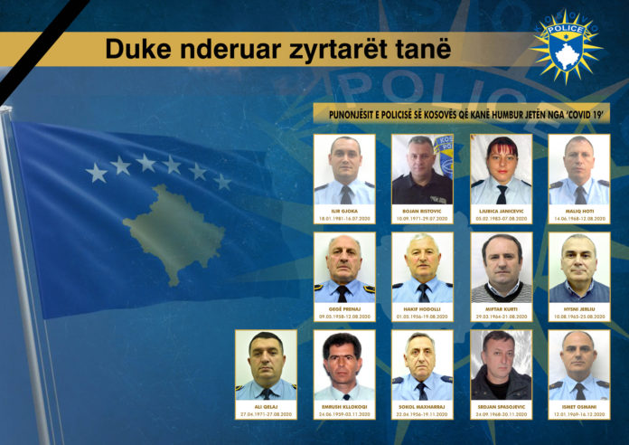  Policia e Kosovës nderon 13 pjesëtarët e saj që humbën jetën nga Covid-19, në mesin e tyre edhe polici nga Podujeva