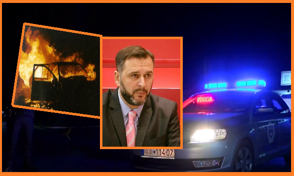  Dyshohet për djegie të veturës së Mefail Bajqinovcit, policia jep detaje