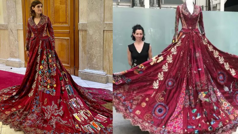  Saranda Bogujevci vesh fustanin e njohur mbarëbotëror, i cili është i qëndisur me elemente të historive të dhimbshme nga i gjithë globi