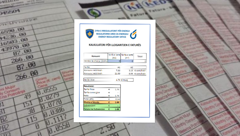  Publikohet kalkulatori i ri për llogaritjen e faturës së rrymës për muajin shkurt