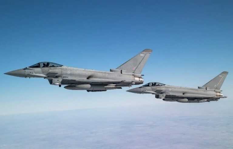  Tajfunët RAF, avionët luftarakë që Britania e Madhe përdori për rrëzimin e dronëve iranianë