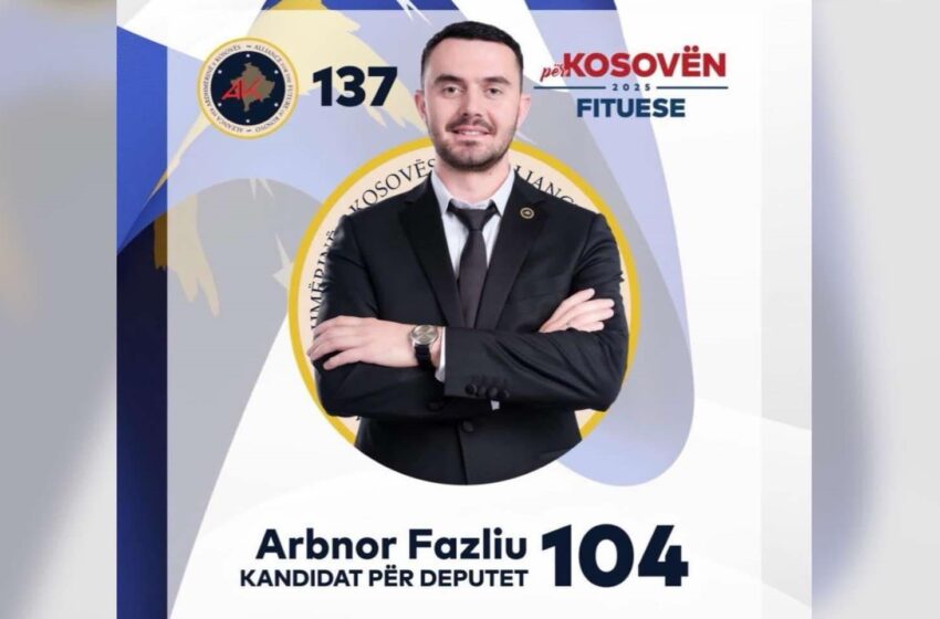  Arbnor Fazliu – Kandidat për Deputet në Kuvendin e Kosovës me numrin 104